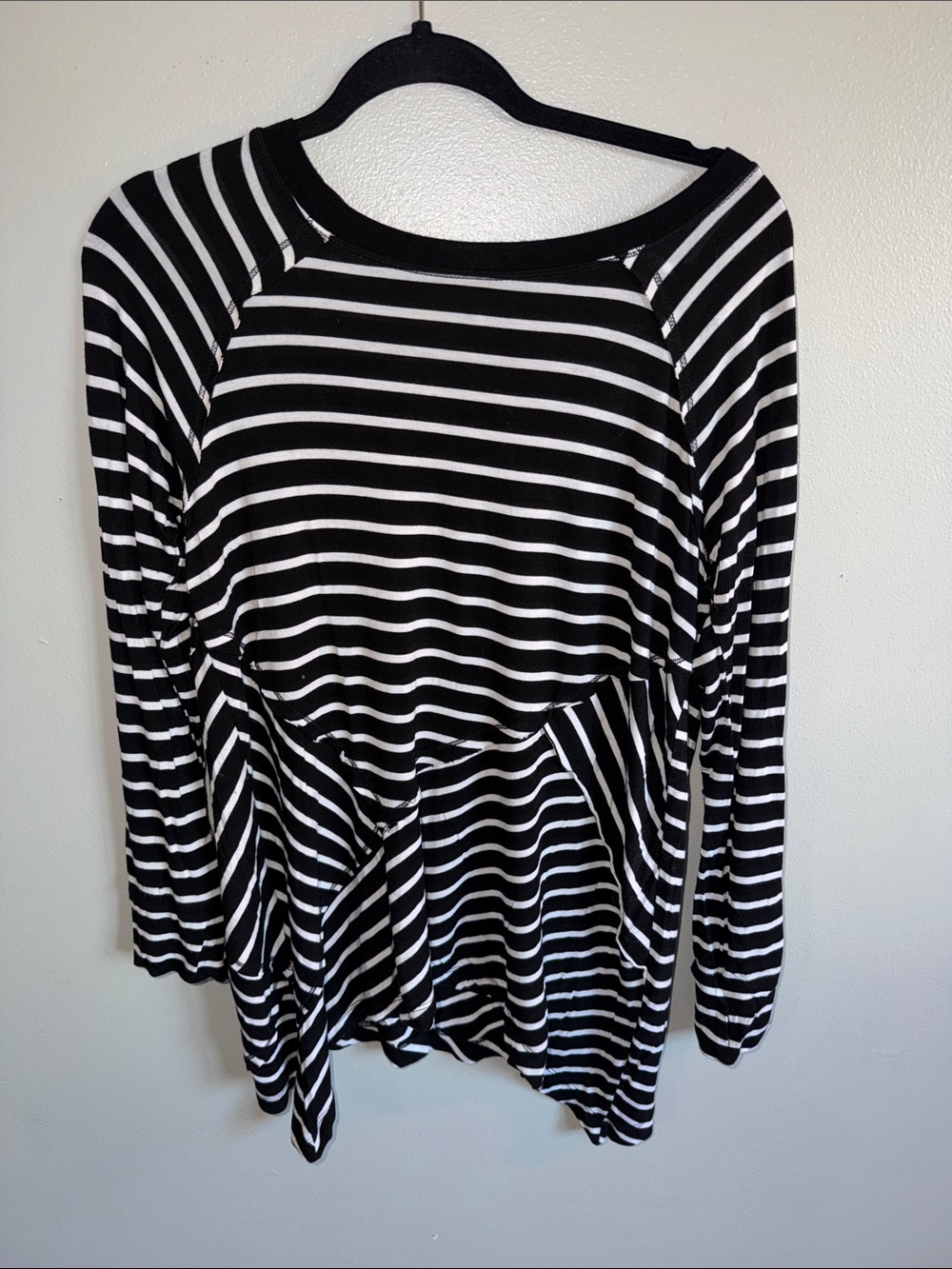 Verve Ami Size M Black & White Striped Long Sleeve Women’s Top